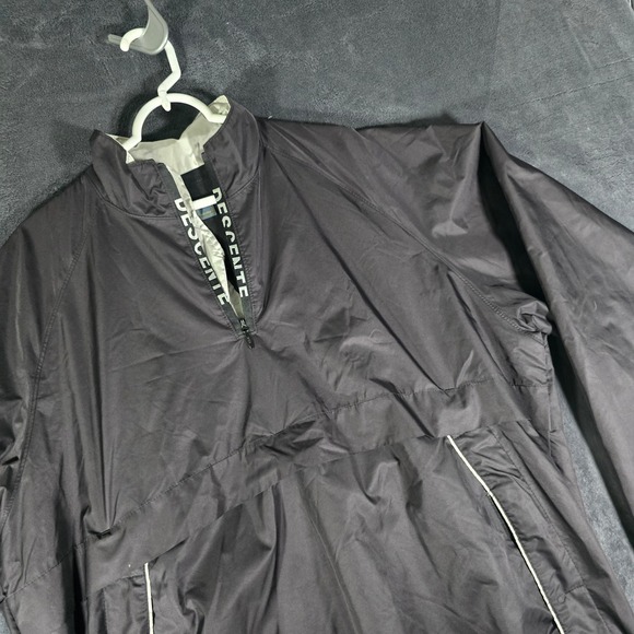 Descente International Collection Pullover Jacket Mens XXL Black Windbreaker - Picture 1 of 10